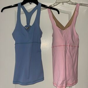 lululemon athletica Blue and Pink Tank Tops